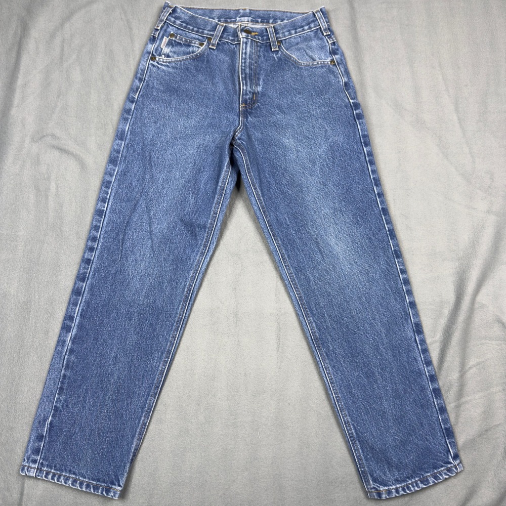 Carhartt Relaxed Fit Tapered Leg Jeans Mens 29x28 Medium Wash Blue Denim